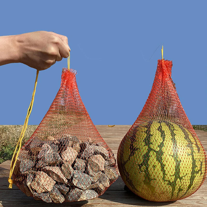 Description Picture 3 of item100pcs Garden Cucumbers Growing Storage Mesh Net Vegetable Bags Hanging Watermelon Grow Net Bags Reusable Cantaloupes Mesh Net