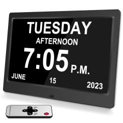 12 Alarms Digital LED Calendar Clock with Multi-Languages to display. Medicine Time Reminder for Elder.Home Desk Wall Decoration