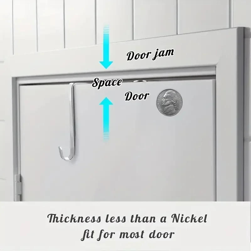 Description Picture 4 of itemOrganize Your Home with 8pcs Over The Door Hooks - Heavy Duty Stainless Steel Hanger for Clothes, Towels, Hats, Coats