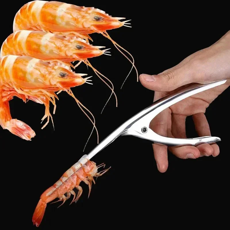 Description Picture 3 of itemStainless Steel Shrimp Stripper Peeler Shrimp Line Prawn Shell Peeler Durable Shrimp Cleaner Knife Kitchen Peeling Tools