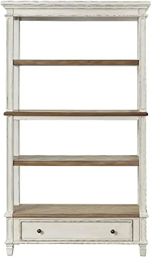 Description Picture 3 of itemSignature Design by Ashley Realyn French Country 75" Bookcase with Drawer, Chipped White