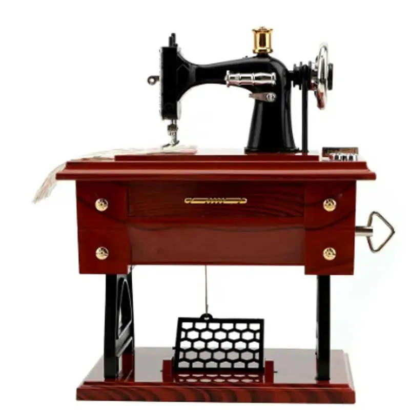 Description Picture 6 of itemVintage Sewing Machine Music Box Home Desktop Decoration Bedroom Living Room Small Ornament Sewing Machine Model