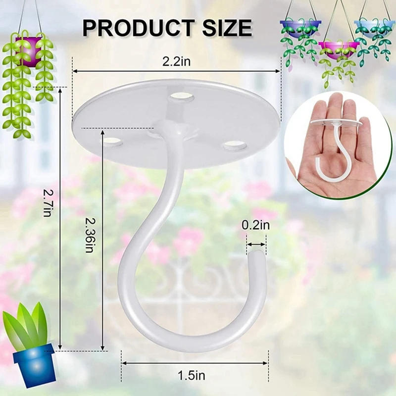 Description Picture 6 of itemHOT Ceiling Hooks For Hanging Plants,Metal Heavy Duty Wall Hangers For Planters, Include Professional Drywall Anchors 4-Pack