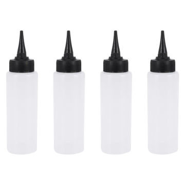 4Pcs 150Ml Salon Hair Color Measuring Applicator Bottle Scale Hairdressing Tool