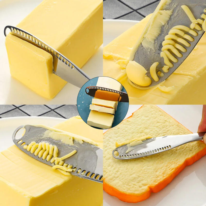 Description Picture 2 of itemButter Knife Multi-Function 2 Sizes Colorful with Hole Cheese Grater Cutter Jam Creative Mirror Finish Easy To Clean Baking Tool