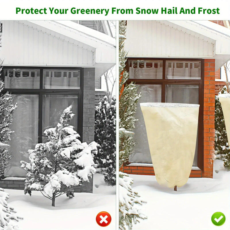 Description Picture 4 of item1pc 80*120cm Winter Protection Bag Against Freeze For Plant Cover Garden Plant With Zip Drawstring Breathable