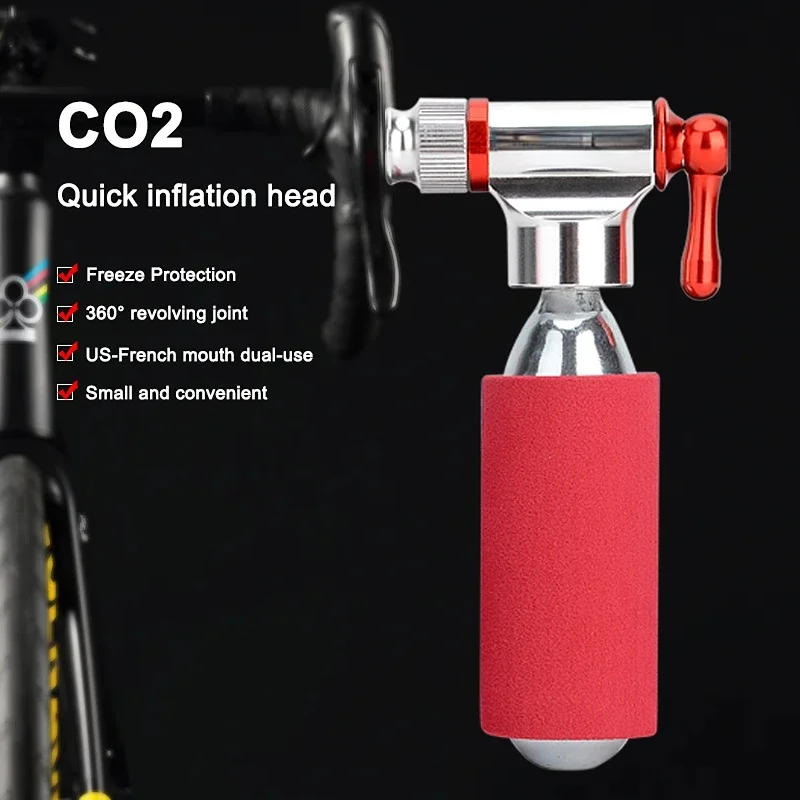 Description Picture 3 of itemAlloy Bike Tire Air CO2 Pump Mini Cycling Bicycle CO2 Inflator Head With Insulated Sleeve Set without gas