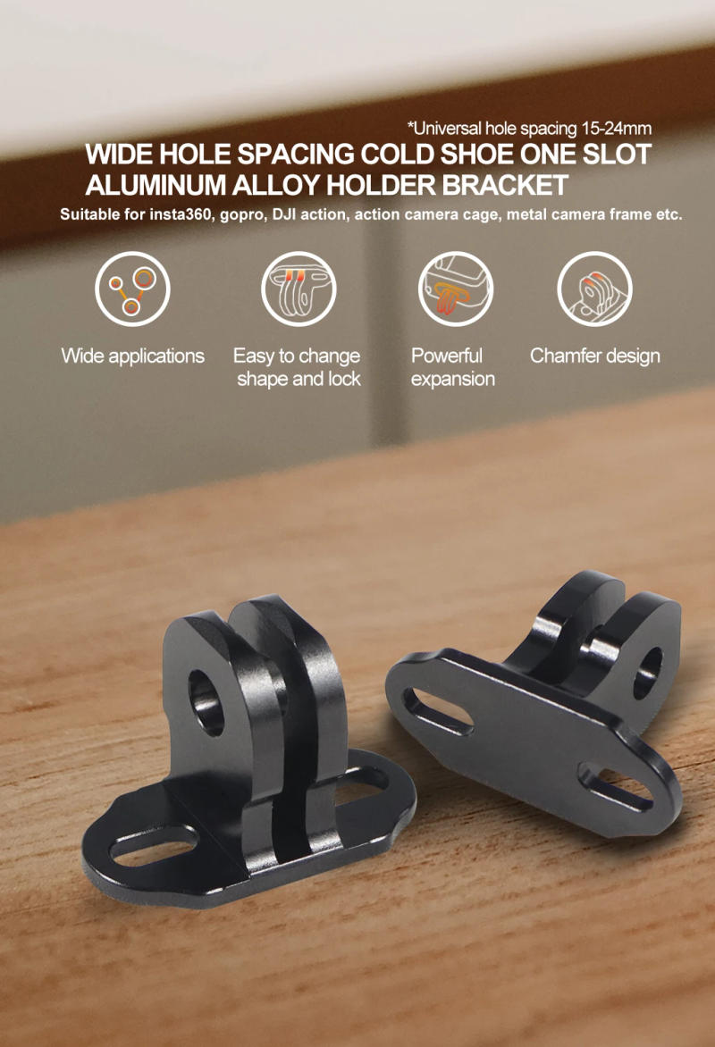Description Picture 2 of itemAluminum Alloy M3 Mini Tripod Adapter Mount for GoPro 13 12 DJI Action 5pro Camera Cage 15-24mm Hole Spacing Finger Tripod Base
