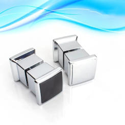 Shower room sliding glass door handle electroplated bright black square head plastic single hole hanle(LDS20)