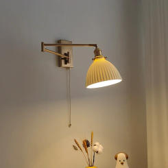 New Nordic Modern LED Wall Left Right Rotate Pull Chain Switch Bedroom Restaurant Bar Beside Lamp Ceramic Stair Light