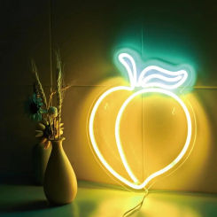 Fruit Peach LED Neon Signs Teen Room Decor USB Powered Strip  Neon Light For kids Game Room Birthday Decor Christmas Gifts
