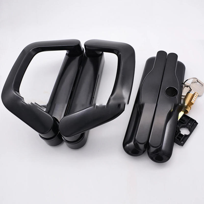 Description Picture 3 of itemInstallation Complements Any Decor Black Construction Easy Installation High Quality Patio Sliding Door Handle Set