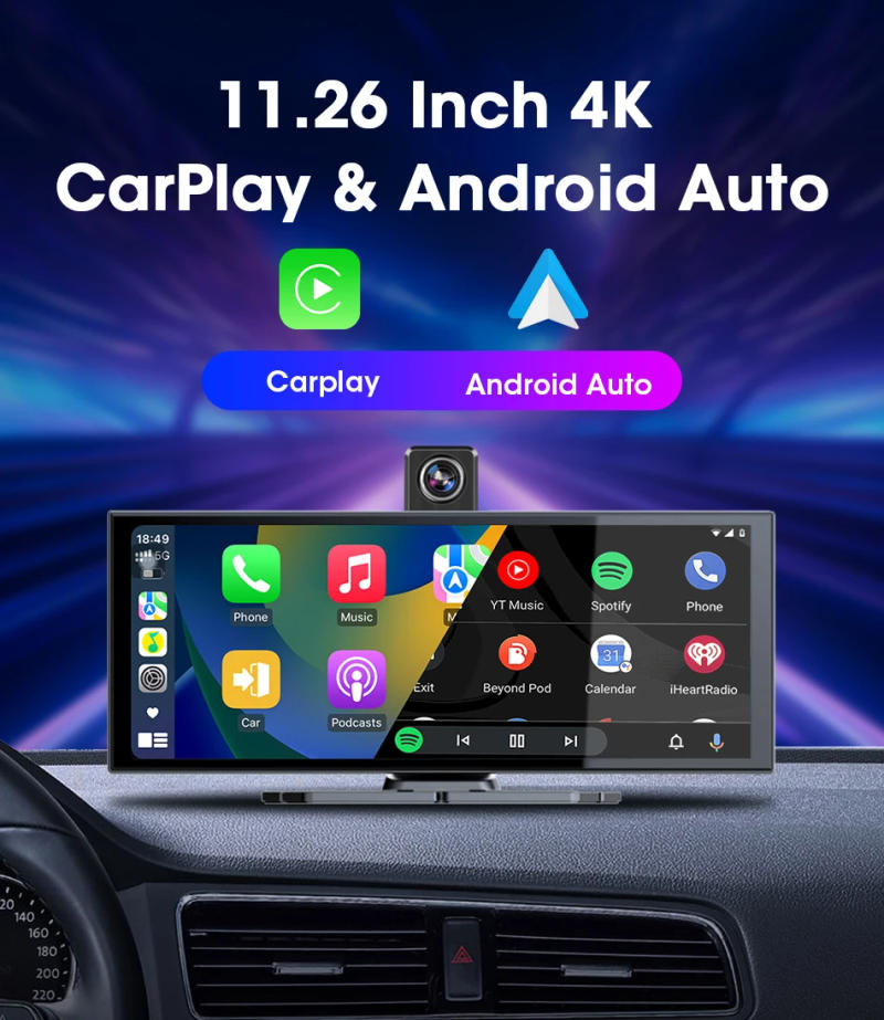 Description Picture 3 of item11.26 inch 4K Car Dash Cam Automoblie Electronic Device DVR Wireless Carplay Android Auto 1080P Rear View Camera GPS Navigation