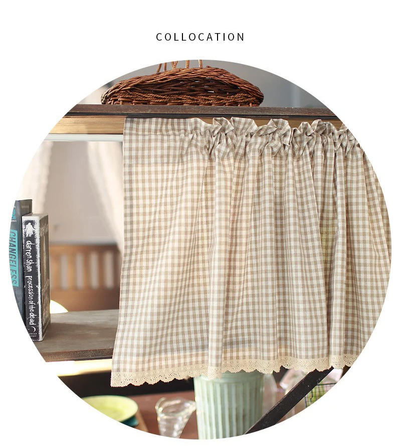 Description Picture 5 of itemBuffalo Check Tier Curtains Farmhouse Plaid Gingham Drapes Light Filtering Window Valances for Kitchen Bedroom Living Room Decor