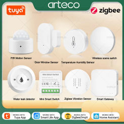 Tuya Zigbee PIR Motion Sensor,Temperature And Humidity Sensor,Zigbee Scene Switch Button,Water Leak Detector,Door Sensor,Gateway