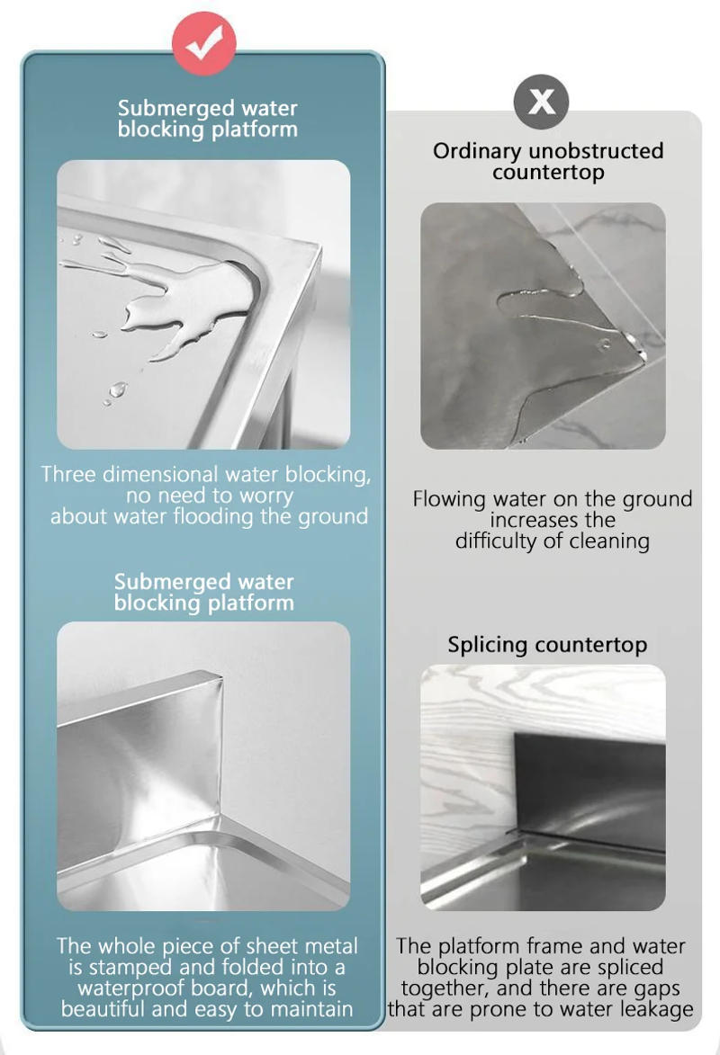 Description Picture 5 of item304 Stainless Steel Storage Kitchen Sink with Bracket Creative Home Three-layer Integrated Sink Basin Modern Kitchen Accessories