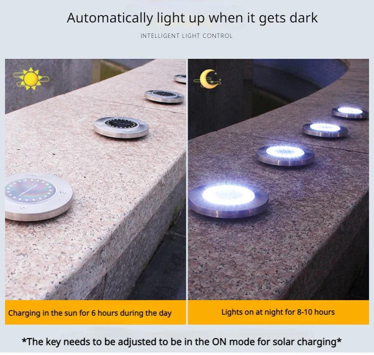 Description Picture 3 of item1/6Pcs Solar Ground Lights Waterproof Outdoor, LED Underground Light Landscape Garden Lights for Pathway,Yard,Lawn,Driveway