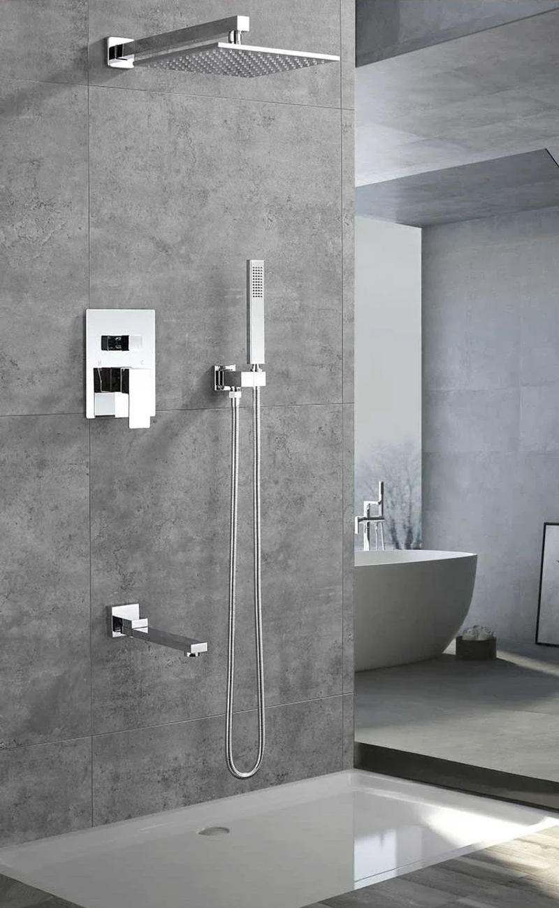 Description Picture 3 of itemMultifunction Water Outlet All Copper Shower Set Bathroom Concealed Installation Rainfall Pressurized Shower Faucet System