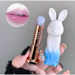 Colored lipstick Rabbit Black Lip Balm Gloss Not Dryness Peach Transparent Lip Tint Moisturizing Lips Makeup Base Lipsticks Girl