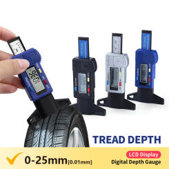 0-25mm/0.01 Digital Depth Gauge Tread Depth Gauge LCD Display Tyre Brake Caliper Micrometer Tool