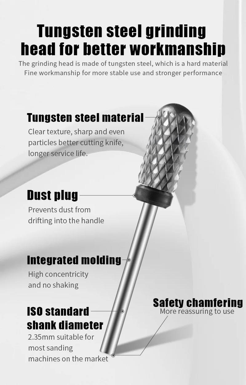 Description Picture 4 of itemManicure Tungsten Steel Nail Drill Bits Milling Cutters For Manicure Nail Accessories And Tools F/M/C/XC/2XC/3XC/4XC Tooth