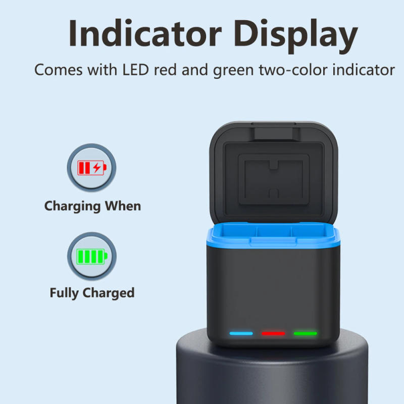 Description Picture 3 of itemHONGDAK Battery Charger for Gopro Hero 11/10/9 Black with Storage Fast Charging Charge for Go Pro Action Camera Accessory