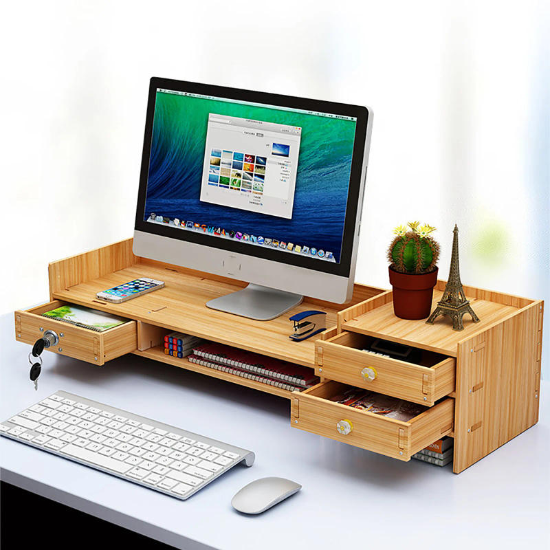 Description Picture 2 of itemWooden Desk Organizers with Lock, Computer Desktop Tray, Storage, Office, File