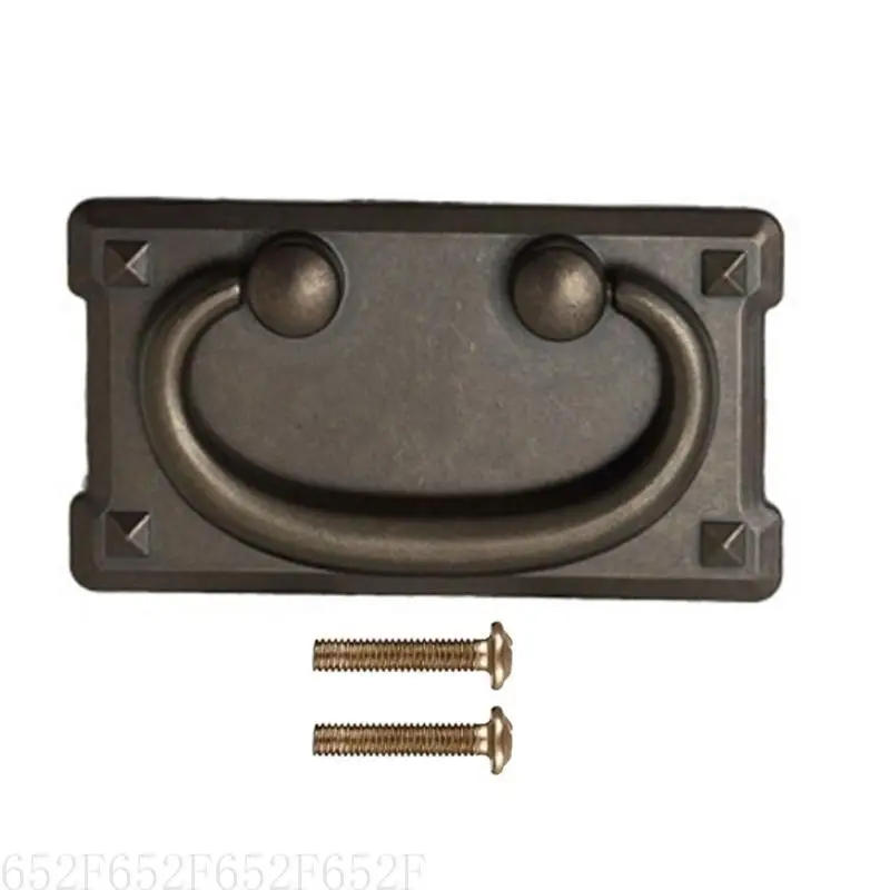 Description Picture 6 of item652F Zinc-Alloy Cabinet Drawer Handle Antique Cupboard Pull Furniture Decor Small Handle Rectangle Cabinet Pull Rings
