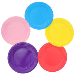 50pcs Paper Plate Paper Cake Plates Disposable Colorful for Birthday Party Decor