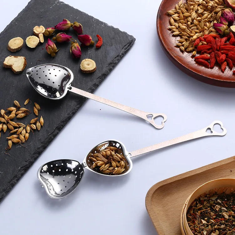 Description Picture 2 of itemTea Strainer Heart Shape Stainless Steel Tea Infuser Locking Spice Tea Ball Strainer Mesh Infuser Strainers Kitchen Accessories