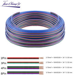 5M 10M 18 AWG Electric Wires Flexible LED Power Cables WS2812B WS2815 5050 RGBW RGBCCT Strip Lights Extension Wire Connector