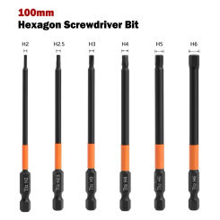 1pc 50/100mm Hex Head Wrench Drill Bit 1/4" Shank Quick Release Magnetic Screwdriver Bit H1.5 H2.5 H3.0 H4.0 H5.0 H6.0