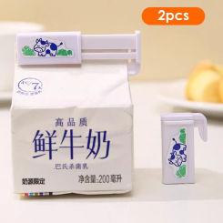 2pcs/pack Milk Sealing Clip Japanese Milk Carton Closure Clip Retractable Drink Box Snack Bag Fresh-keeping Clip Kitchen Gadgets