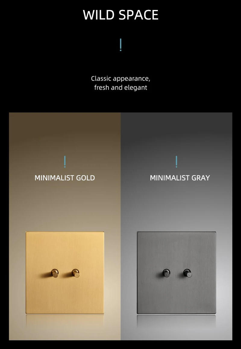 Description Picture 6 of itemAvoir Gray Wall Toggle Switch Electric Socket EU FR French Standard Plugs Light Switch 2 Way Stainless Steel Panel Power Outlets