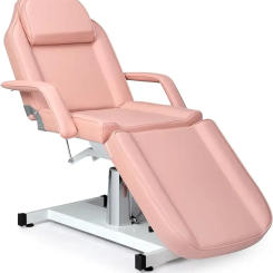 Hydraulic Facial Bed Massage Table, Multi-Purpose 3-Section Tattoo Chair Esthetician Bed, Adjustable Beauty Salon Spa Equipment