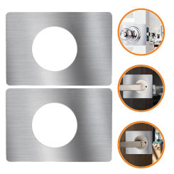 Sturdy Silver Door Knobs Door Hole Filler Door Plate Door Knob Fixing Plate Ball Lock Mounting Plate Hardware Hinge