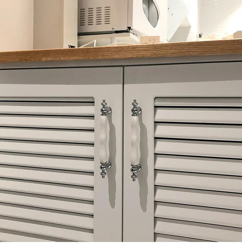 Description Picture 5 of itemEuropean Silver Golden Ceramic Furniture Handle Wardrobe Cabinet Closet Door Knob Dressing Table and Drawer Pulls Hardware