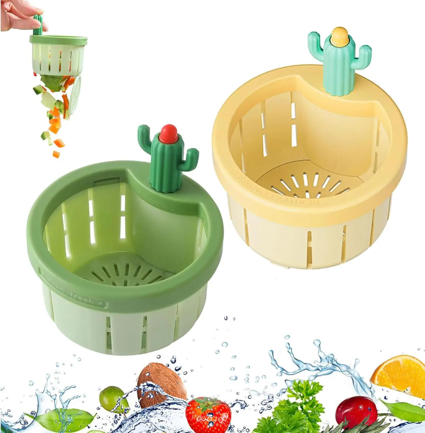 Description Picture 3 of itemCactus Kitchen Sink Creative Drainage Strainer Leak-proof Easy-to-Clean Food Waste Collection Plug Multi-Function Filter Basket