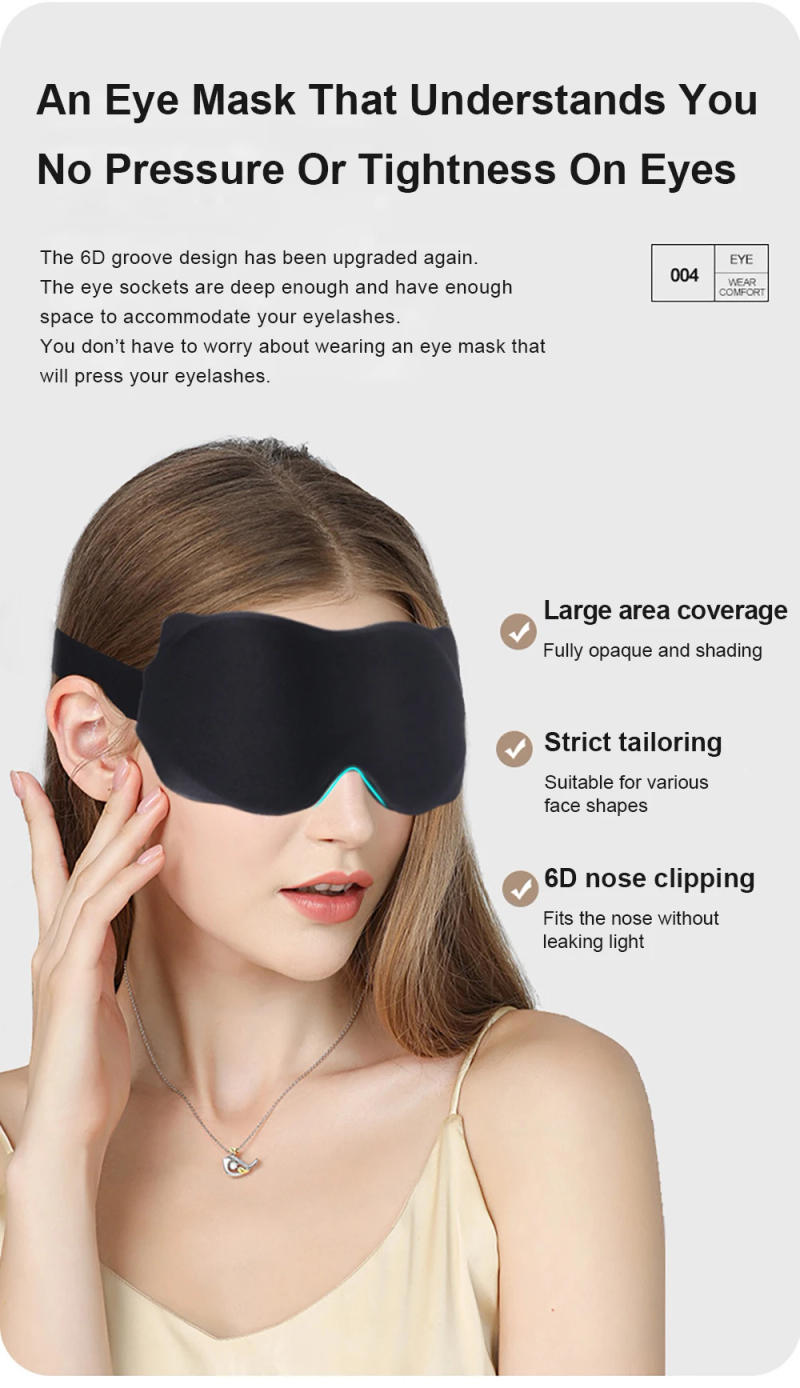 Description Picture 4 of item3D Sleep Mask Blockout Light Blindfold Sleeping Aid Eye Mask Soft Memory Foam Face Mask Eyeshade Slaapmasker Eye Cover Patch