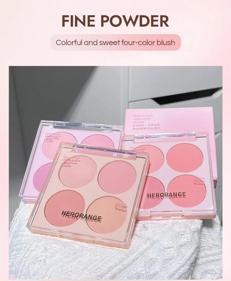 Description Picture 2 of item4 Colors Blush Powder Face Makeup Set Mixed Sweet Warm Colors Matte Cheek Powder Facial Beauty Cosmetic Makeup Blush