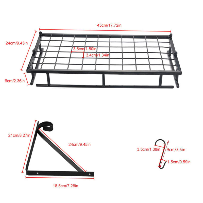 Description Picture 4 of itemMetal Hanging Pan Pot Rack Wall Mounted with 10 Hook Holders Kitchen Storage Organizer
