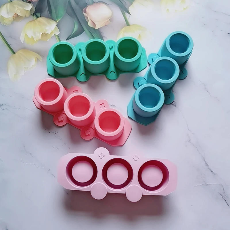 Description Picture 2 of item1pc 3 holes Round Ice Cups To Make Silicone Molds DIY Mini Succulent Flower Pots To Make Clay Gypsum Concrete Crafts Molds