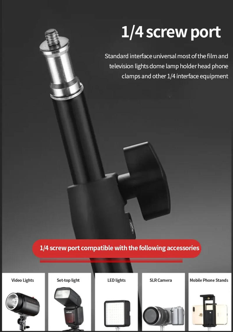 Description Picture 2 of itemLive Broadcast Tripod Landing Type Camera Anchor Selfie Light Frame Metal Thermometer Holder