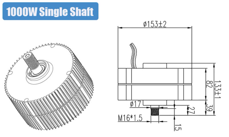 Description Picture 6 of itemLow RPM 1000W 1500W 12V 24V 48V Gearless Permanent Magnet Wind Turbine Generator for Hydro Generator Use For House Farm Factory