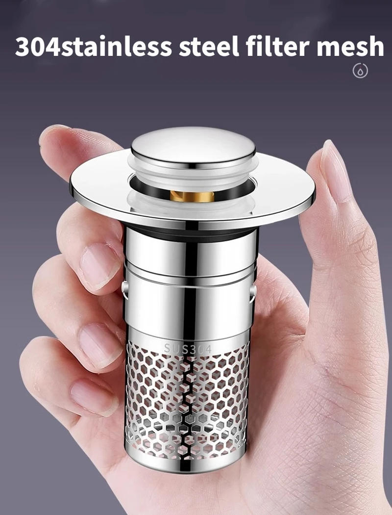 Description Picture 4 of itemWashbasin Drain Filter Pop-Up Bounce Core Stopper Hair Catcher Shower Sink Strainer Kitchen Bathroom Accessory