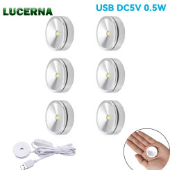 0.5W Spotlight  Small Flat Furniture Light - Recessed Downlight USB Ultra-Flat Mini Night Lamp for Corridor Stairs Living Room