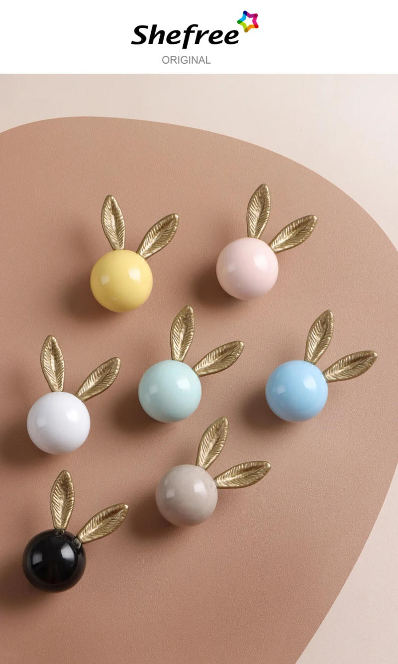 Description Picture 2 of itemWall Coat Hooks wall hooks decorative Mounted Coat Rack Hat Hooks key Bathroom Towel hooksWall Hangers Rabbit Ceramic Round Hook