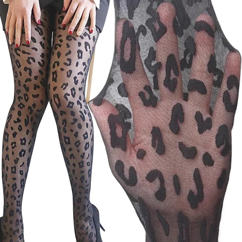 Description Picture 2 of itemLady Sexy Leopard Print Tights Women Retro Jacquard Pantyhose Girls Breathable Translucent Leggings Female Sturdy Silk Stockings