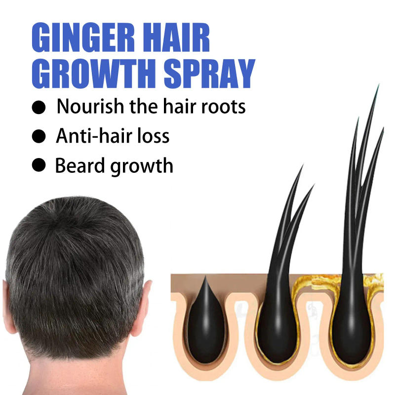 Description Picture 5 of itemHair Growth Spray Fast  Hair Growth Treatment Baldness Promote Thicker Longer Moisturize Anti Hair Loss Care Ginger Spray 30ML