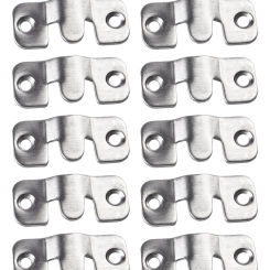 10pcs Picture Frame Keyhole Hanger Cold Rolled Steel Wall Hook Z Clip Bracket Interlocking Flush Mount Bracket Furniture Parts